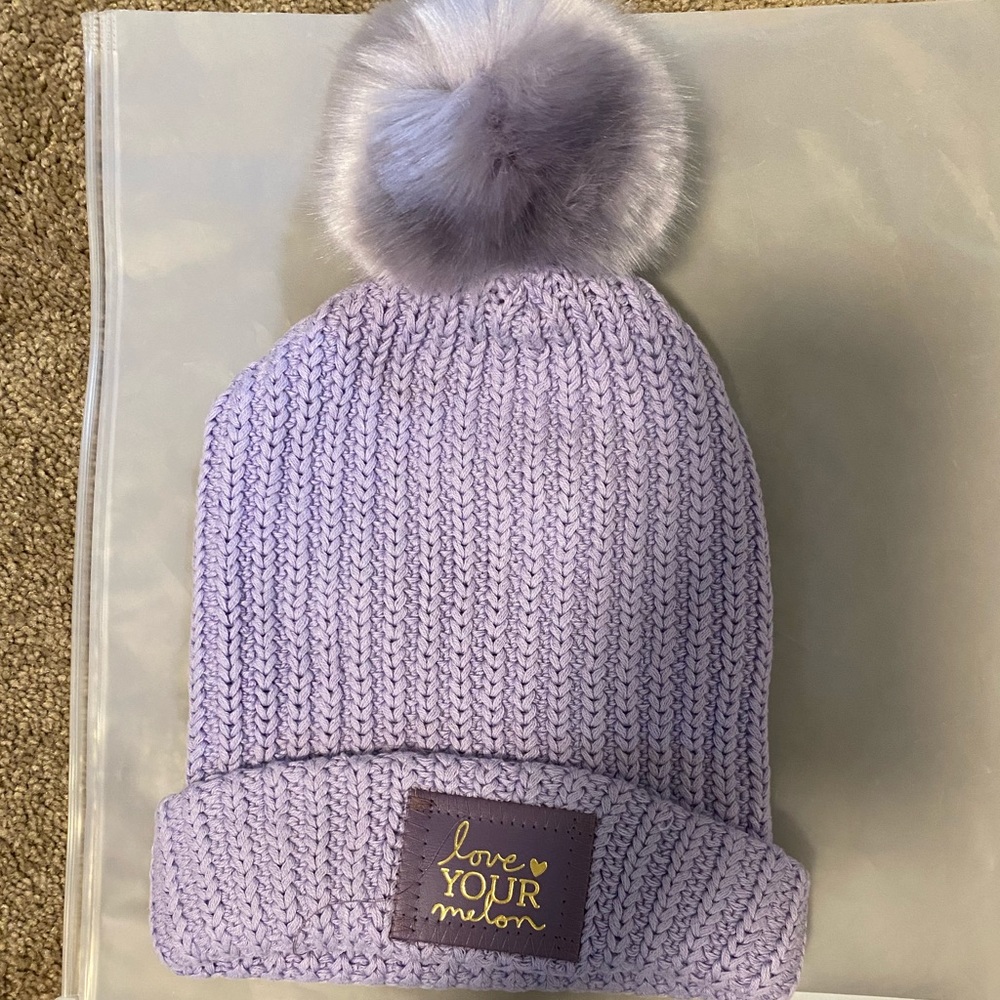 NWOT Love Your Melon Purple Monochrome Beanie